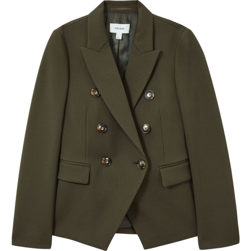 REISS PRIYA Twill Double Breasted Blazer